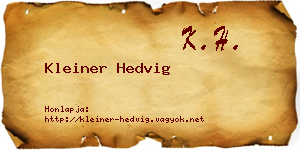Kleiner Hedvig névjegykártya